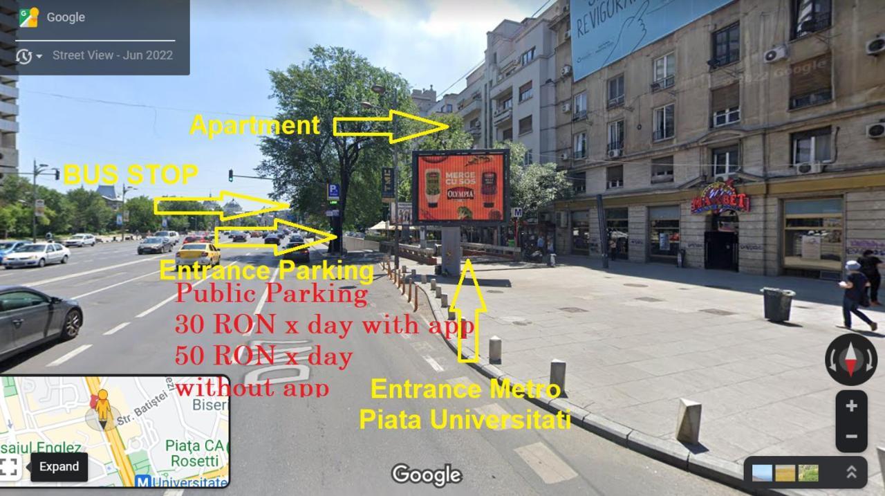 Anastasia Balcescu Apart 4 Self Check In Code From 2Pm Kitchen And Bedroom ブカレスト エクステリア 写真